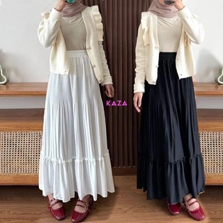 Rok Plisket Susun Maiza Bahan Premium | Rok Skirt | Rok Wanita Ruffle Anti Nerawang | Rok Korea