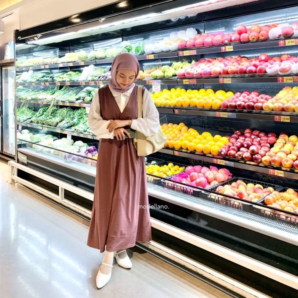 รหัส A || Yubin Overall Outer Dress Plain Korean Look Mayung Jumbo XXL Bigsize