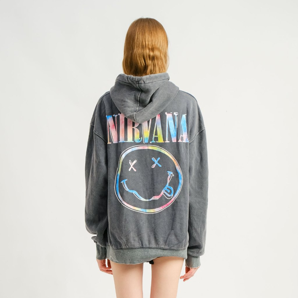 เสื้อฮู้ด Oversize Wash Nirvana Smile Mc.F Supply co