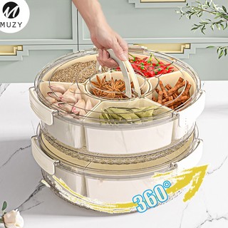 Muzy Toples Bulat Makanan Kedap Udara dilengkapi Putar 360 Derajat Gagang Handle Nyaman HSB856