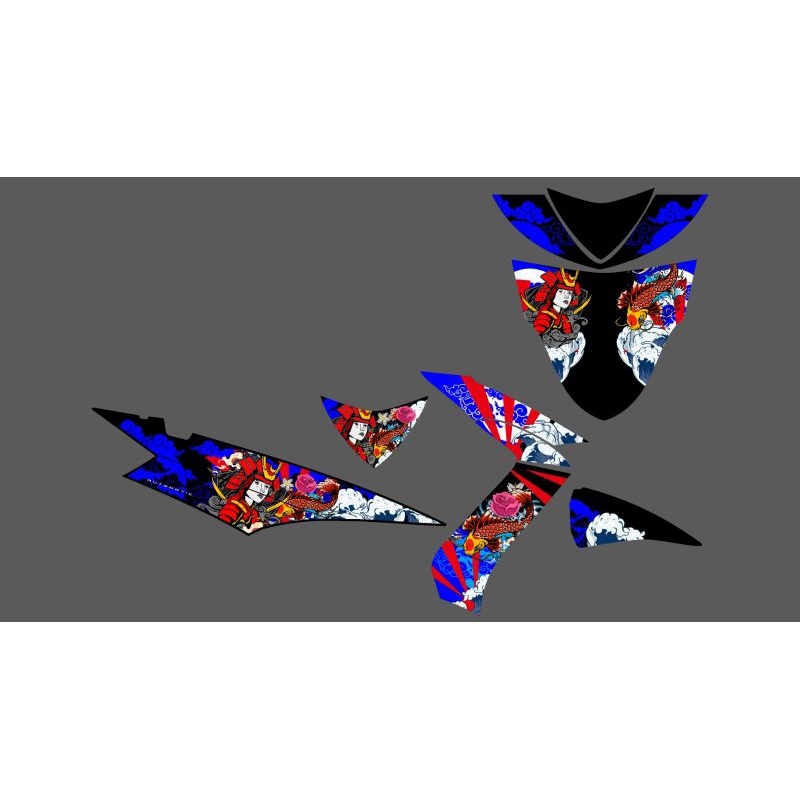 NON-TRANSPARENT STRIPING STICKER MIO SOUL CARBON HALF DECAL ARAI DESIGN