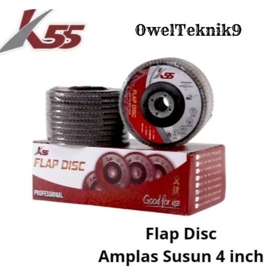 OwelTeknik9 - Flap Disc 4" K55 Grit 40,180/4 นิ้วกระดาษทรายซ้อน 40,180 K55
