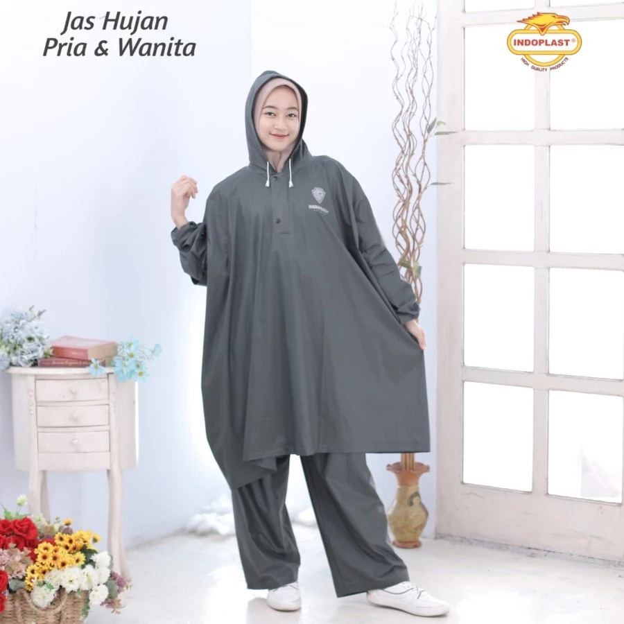 ชุดเสื้อกันฝนพร้อมกางเกง PREMIU Poncho Indoplast สำหรับผู้ใหญ่ thumbnail 9