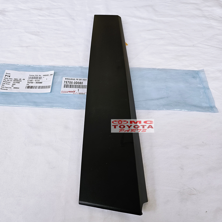 ฝาครอบปั้นกรอบหน้าต่างด้านหลังประตูด้านหน้าขวาซ้าย Toyota Sienta 2016-2022 Original 75755-0D080 75756-0D080