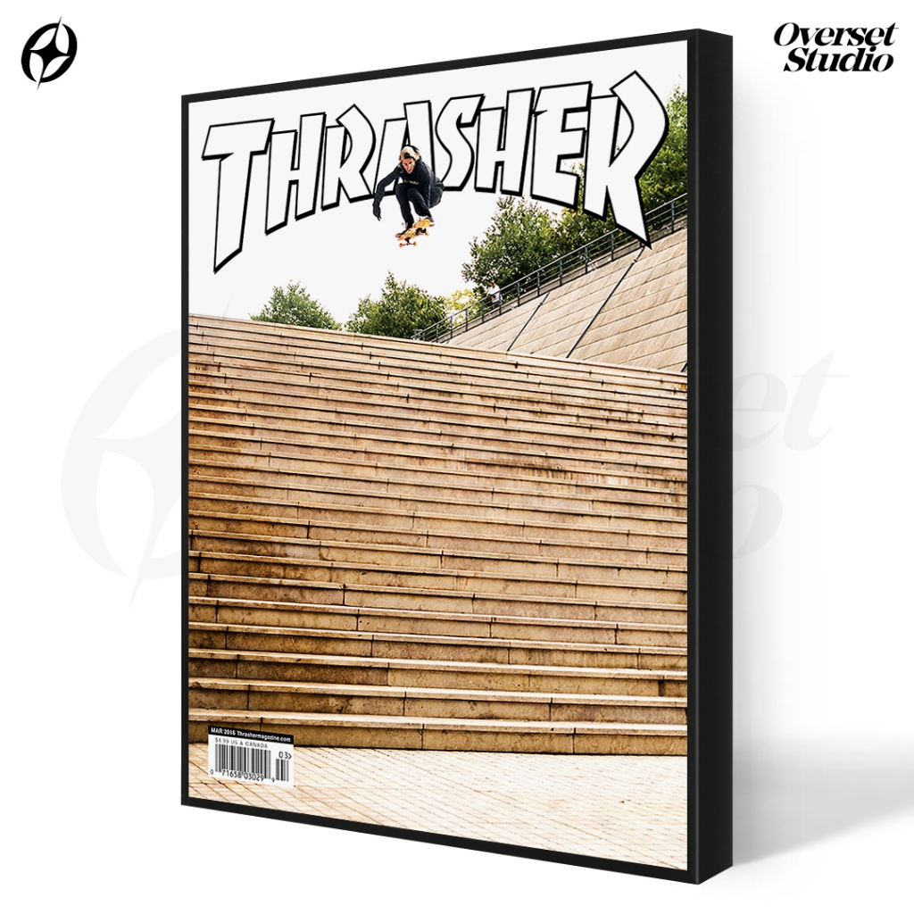 (โปสเตอร์ + Frameblock) Thrasher Aesthetic Wall Poster Minimalist Room Decor Wall Decor PST03