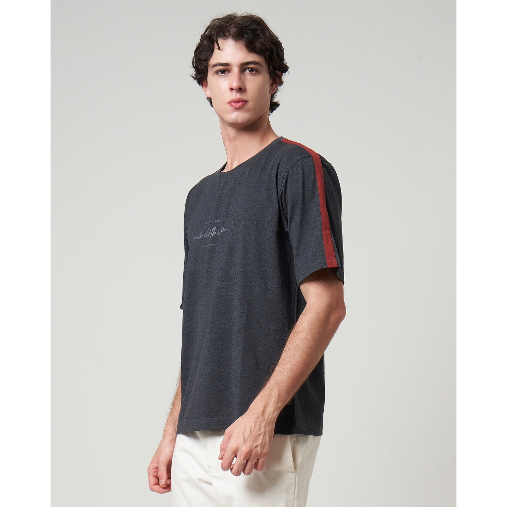 MCB - เสื้อยืดผู้ชาย เสื้อยืดโอเวอร์ไซส์ผสม Dark Misty / Blueberry | 1903094.04094
