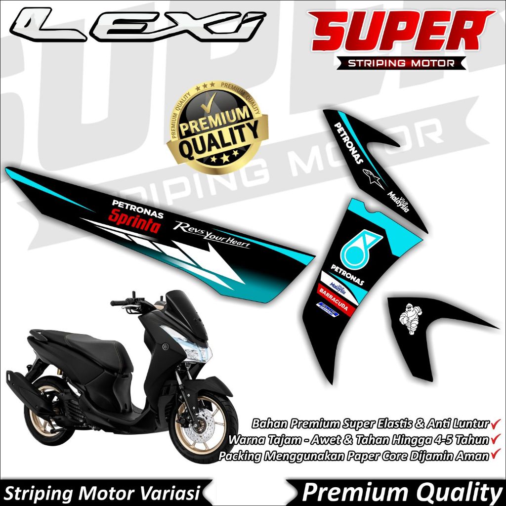 Cool Anti-Fade LEXI สติกเกอร์ LEXI 125 Striping Yamaha LEXI 125 Petronas Striping