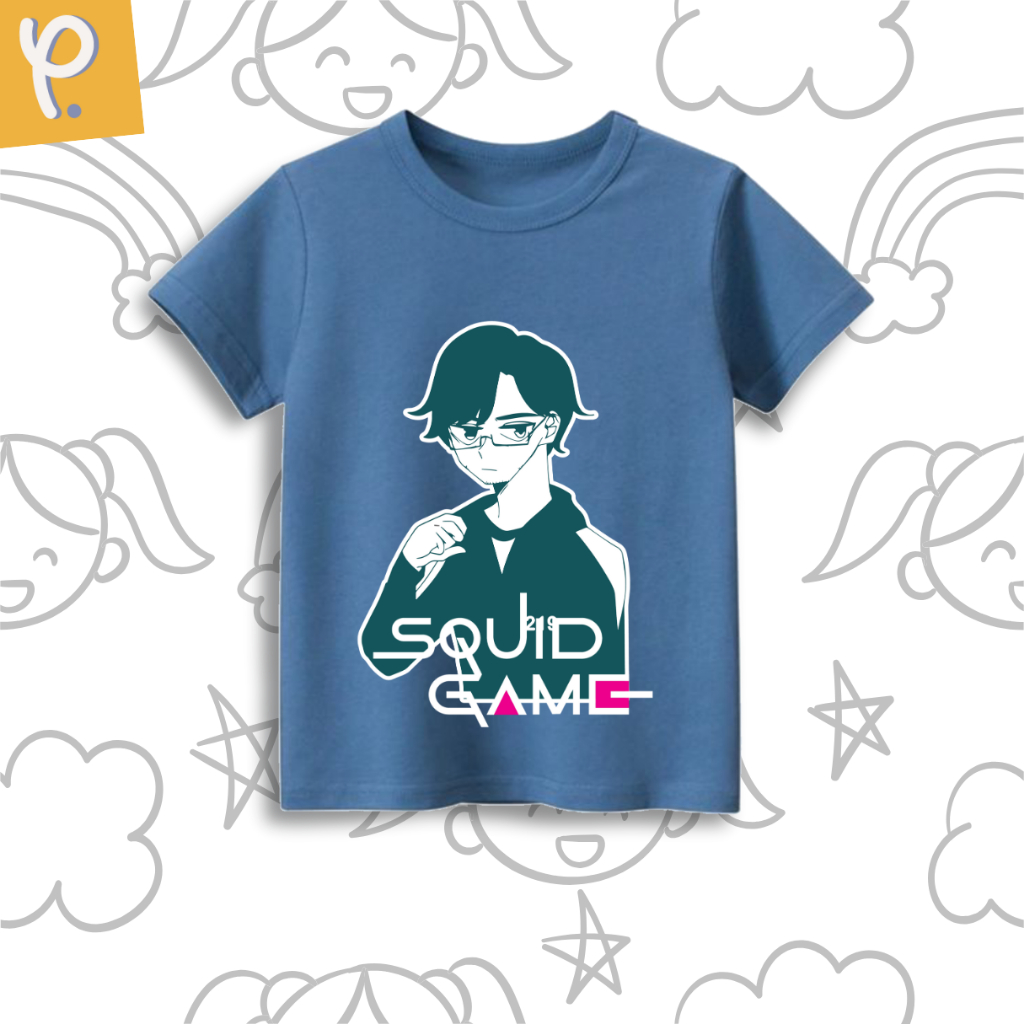 PICKUMA SQUID GAME 3 เสื้อยืดเด็ก / ผ้าฝ้ายหวี 30s / แขนสั้น / ชื่อที่ปรับแต่งได้