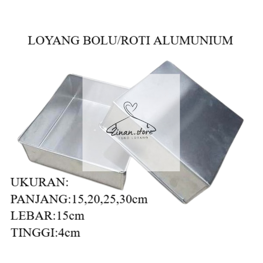 BOLU PAN/BREAD PAN SIZE LENGTH: 15,20,25,30cm กว้าง 15cm, HEIGHT 4cm.