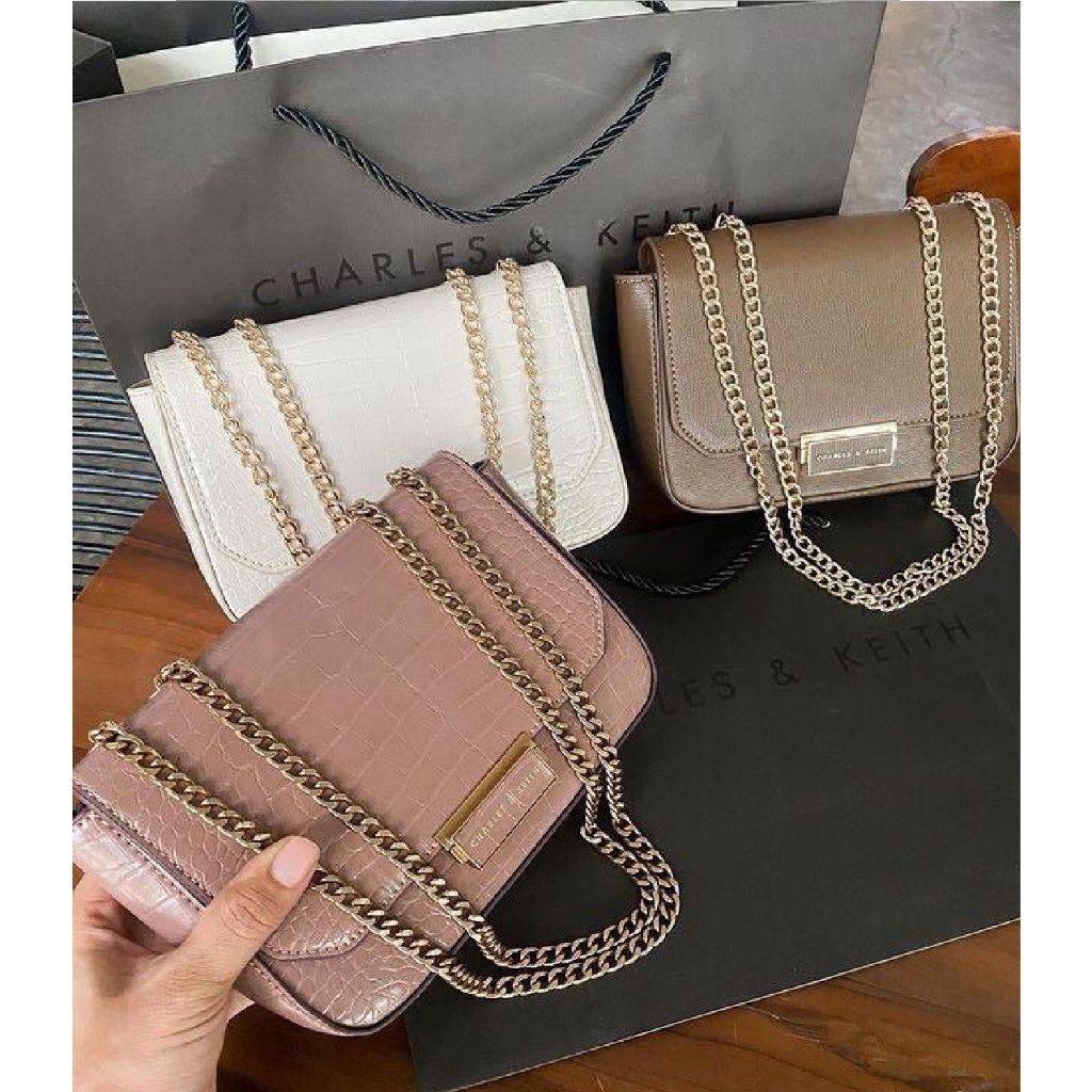 CH4RL3S&K3ITHH กระเป๋าผู้หญิง SLING BAG SHOULDER BAG CROCO PREMIUM IMPORT