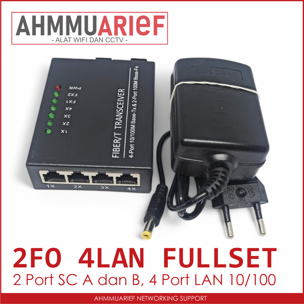 MEDIA CONVERTER FIBER SWITCH 2 PORT FO SC AB 4 PORT LAN RJ45 2SC 4RJ45 FIBER OPTIC 2FO 2 FO 4 LAN 2F