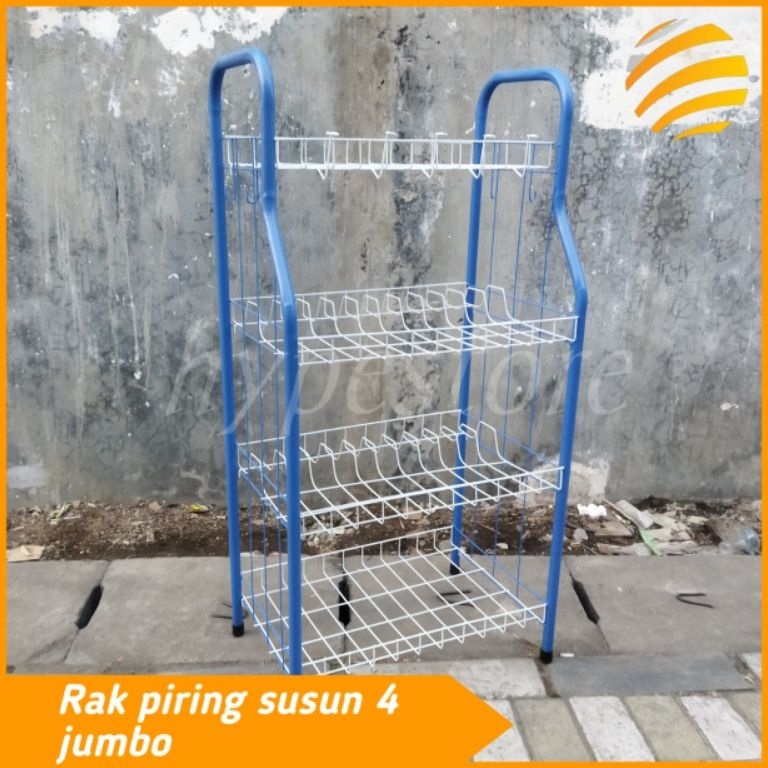 รุ่นใหม่ JUMBO PLATE RACK STACKING 4 KITCHEN RACKS DISPLAY RACKS IRON RACKS SHOP RACKS WARUNG RACKS