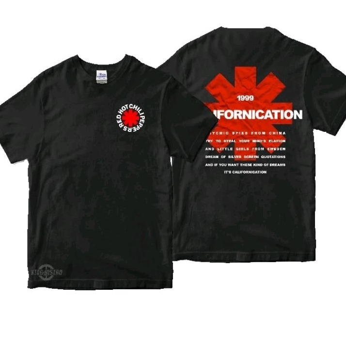 RED HOT CHILLI PEPPERS 1999 CALIFORNICATION เสื้อยืด rhcp band เสื้อยืด Built up ไม่มีตะเข็บข้าง
