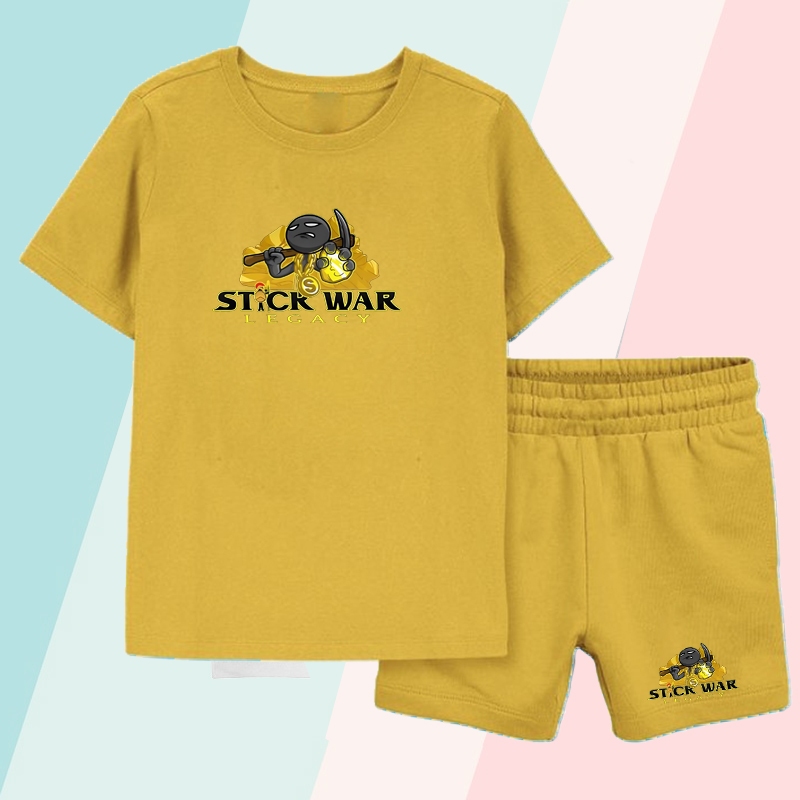 ชุดเสื้อยืดเด็ก Stick War / Boys & Girls T-shirt Pants Set Custom Name Stick War