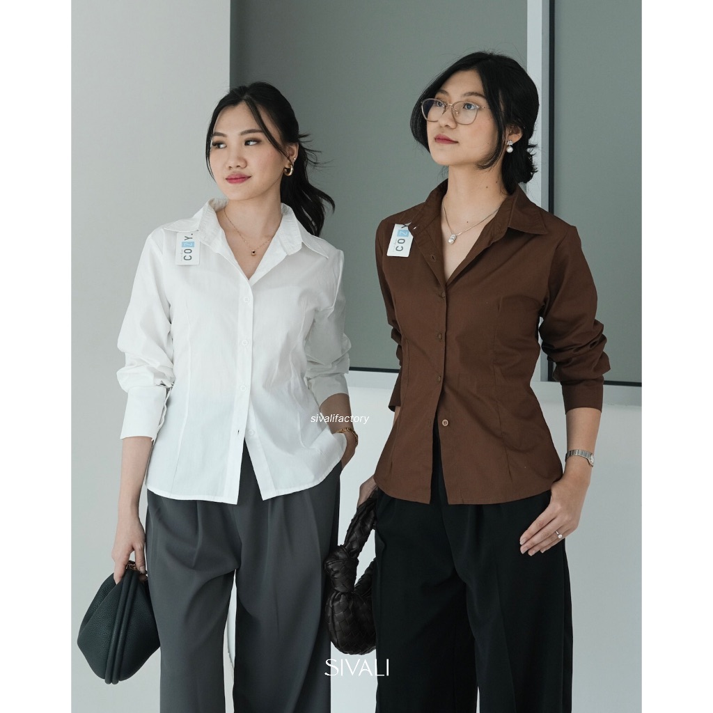 KEMEJA SIVALI Saint Fit Long Sleeve Shirt - เสื้อเชิ้ตผู้หญิง Slim Effect แขนยาวผู้หญิงลําลอง/เสื้อทํางาน | 1940