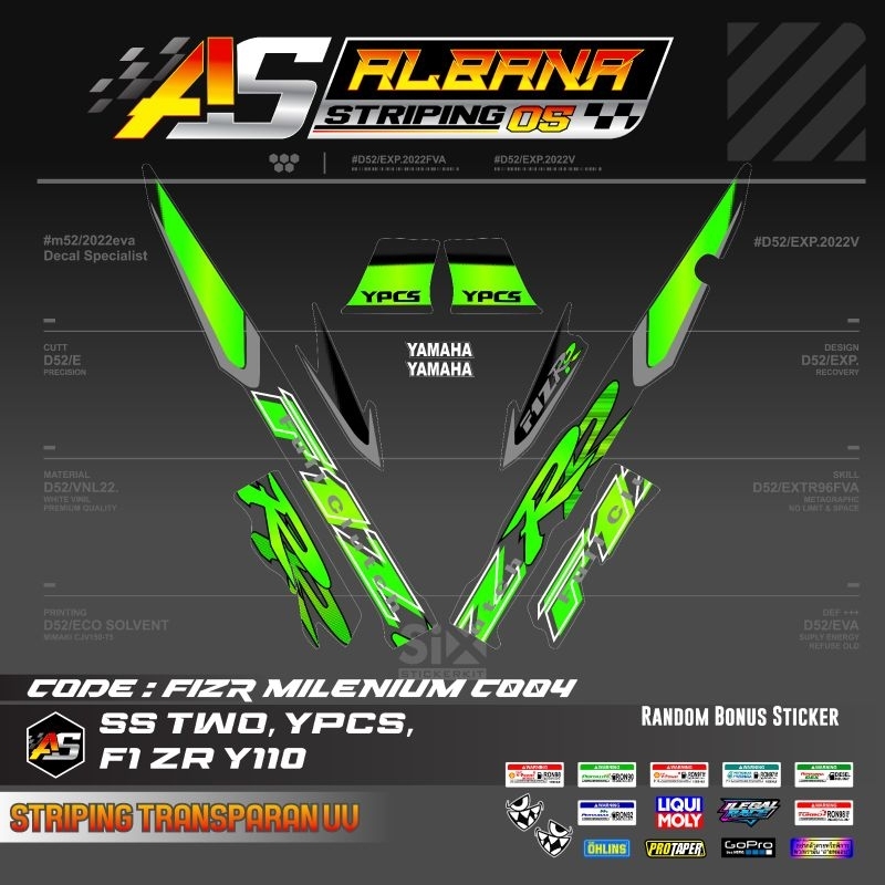 แถบใสyamaha f1zr f1zr zr 2001/สติ๊กเกอร์ใส f1zr 2002