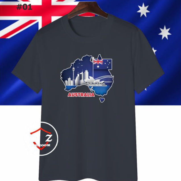 เสื้อยืดประเทศออสเตรเลีย 1st วัสดุพรีเมี่ยม Cool Combat 30s pdk
