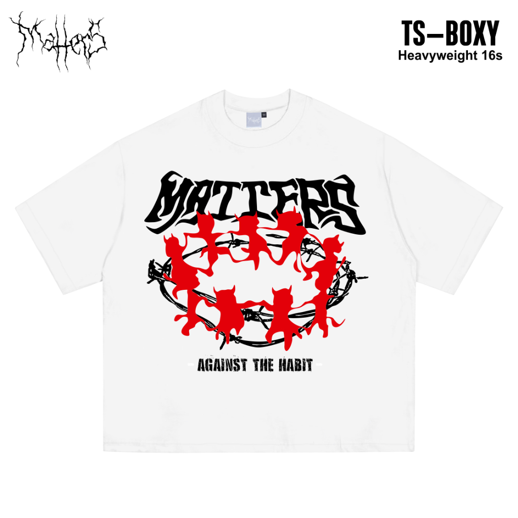 MATTERS Mens Boxy T-Shirt Heavyweight 16s Koller White
