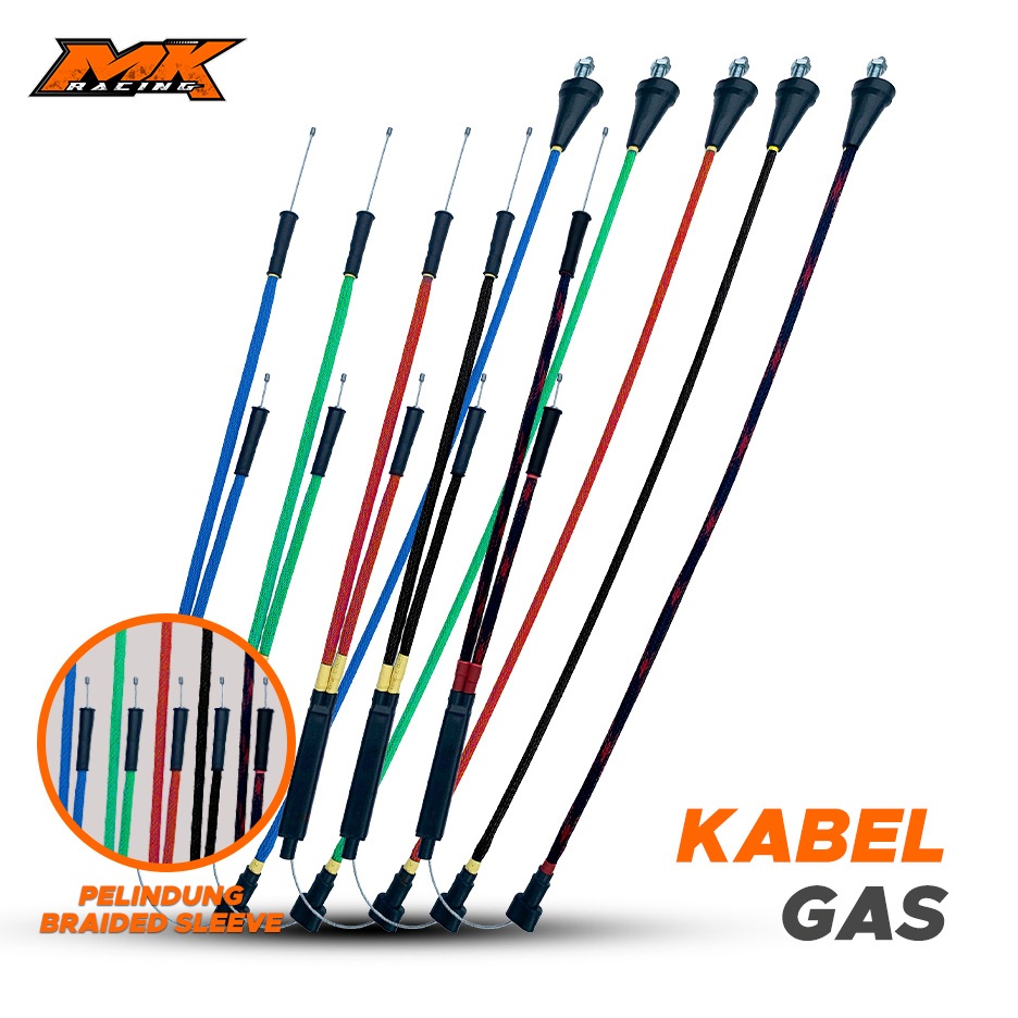 MK Racing สายแก๊ส Fiber Motif Brided Sleeve 2T Universal / Ninja 150