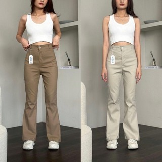 Flare Pants - Highwaist Kulot Cutbray -  Celana  Kantor Formal Casual Chinos Streatch Melar