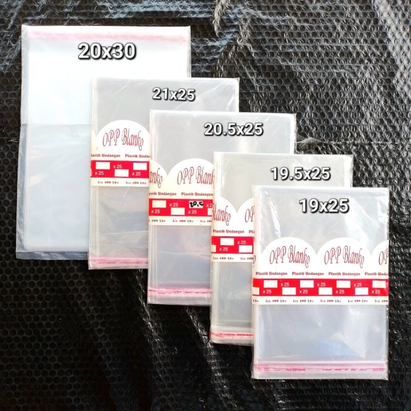 เชิญพลาสติก OPP | 19x25 | 19.5x25 | 20x25 | 20.5x25x25 | 20x30 | 21x25 | 21x30 | 21.5x30 | ใส (แพ็ค)