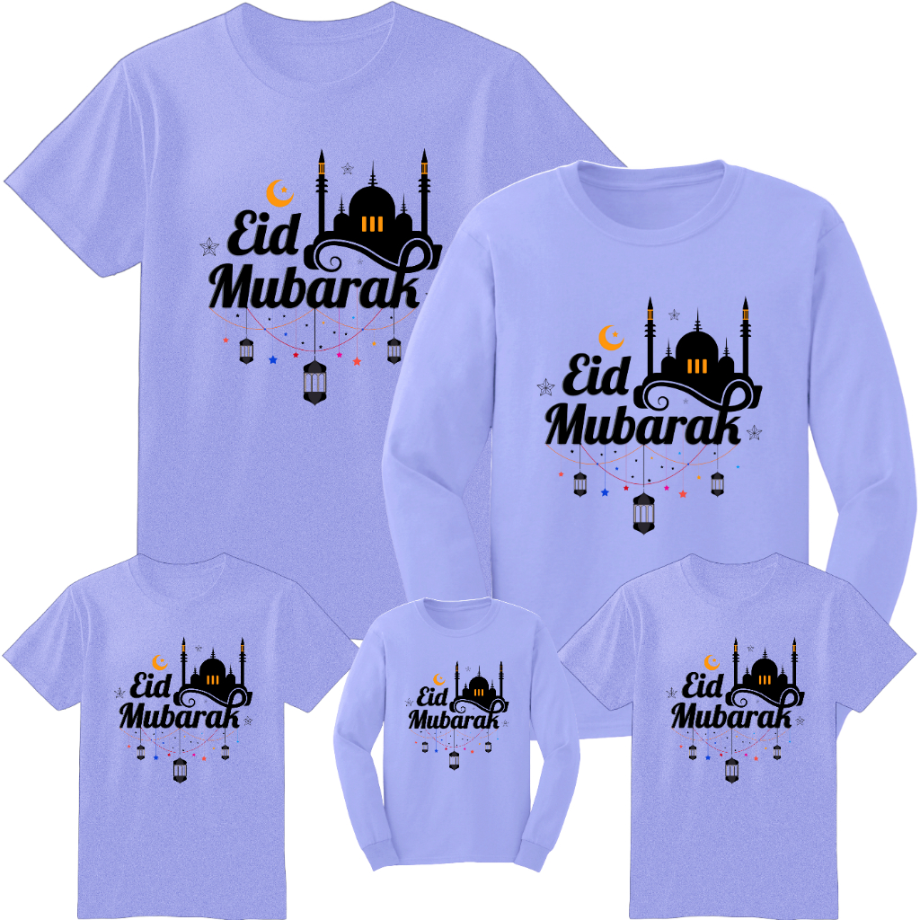 เสื้อยืดคู่รักครอบครัว Eid 2026 happy eid mubarak happy eid al-Fitr 1447 hijah