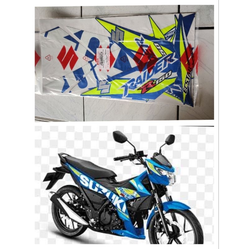 Striping ชุดสติกเกอร์ชุดสติกเกอร์สีฟ้า met triton สีฟ้า Suzuki raider Fu ฉีด 150 raider ฉีด ORI SGP