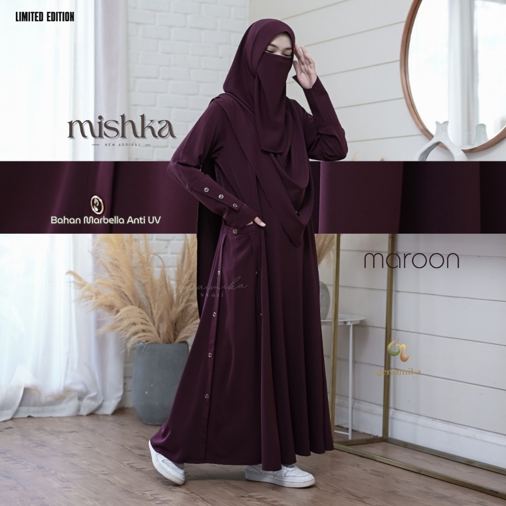 Mishka Gamis set โดย Gerai Mika | ชุด Gamis sinari khimar cadar Marbella anti UV