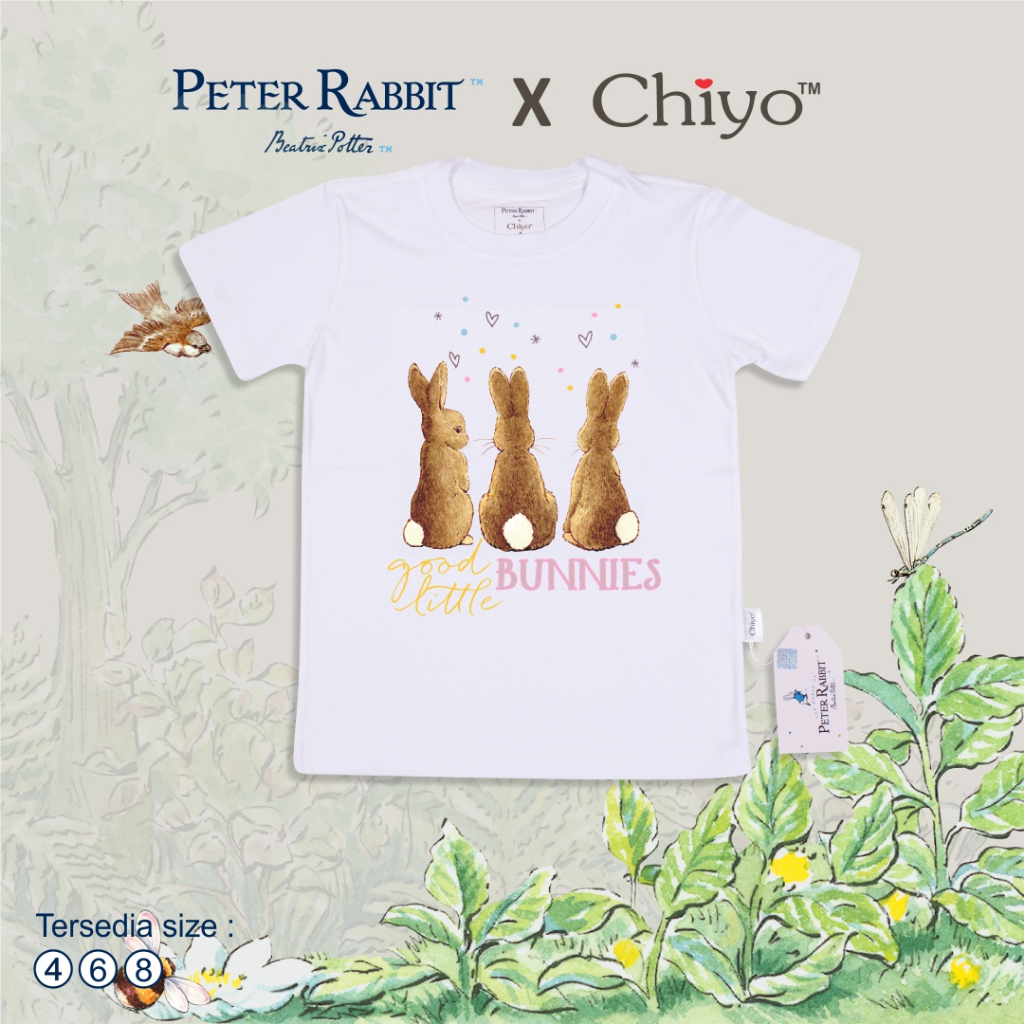 KIDS & BABY TSHIRT - เสื้อยืด PETER RABBIT CHILDRENS (CODE 12345) - KIDS SIZE 4 6 8 YEARS & BABY SIZ