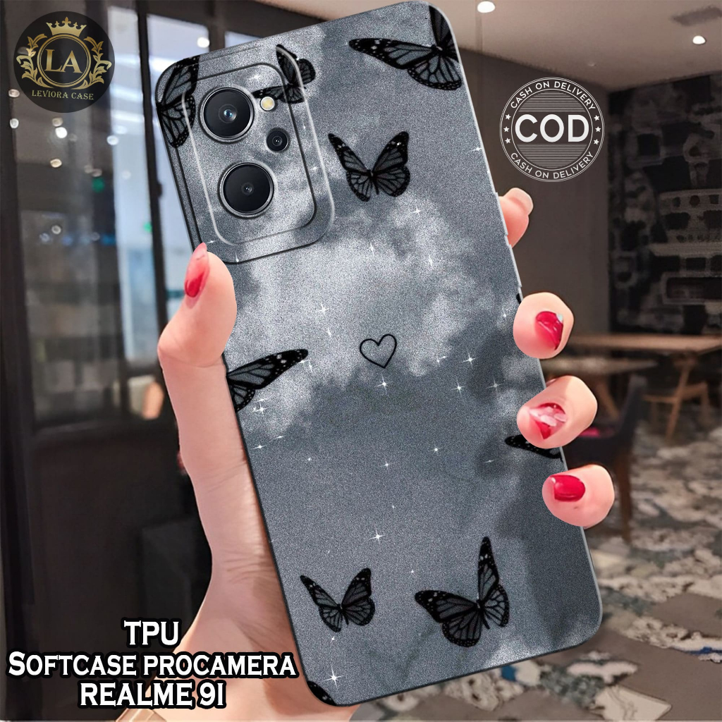 HP เคส Realme 9i ล่าสุด - เคส Leviora - เคสแฟชั่นผีเสื้อ - เคส Realme 9i Softcase - เคส Pro - เคส Re