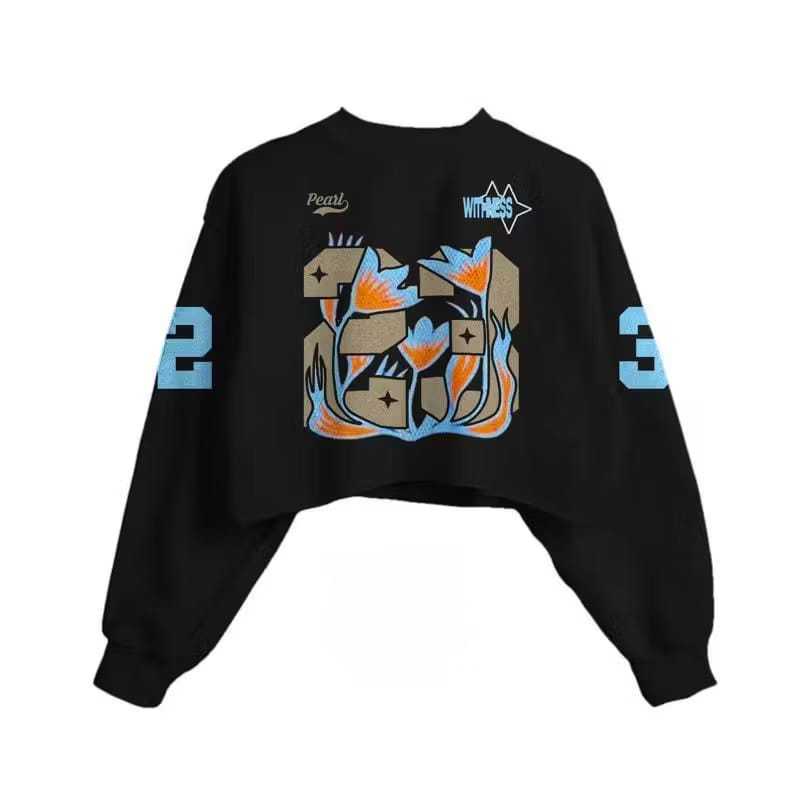 ผู้หญิง Crop Oversize Fleece Pearl Sweater 23