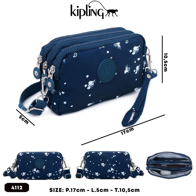 Hp WALLET 3 ZIPPERS K1PLING 4112 IMPORTED MOTIF.