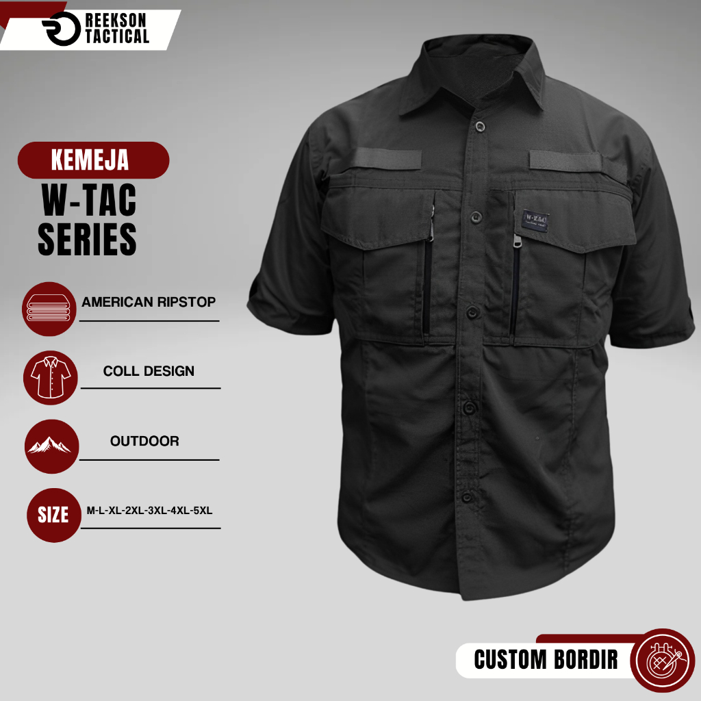 KEMEJA Short W-tac Tactical Shirt Ripstop Field Outdoor Official Uniform Project บริการทํางานคุณภาพสูง