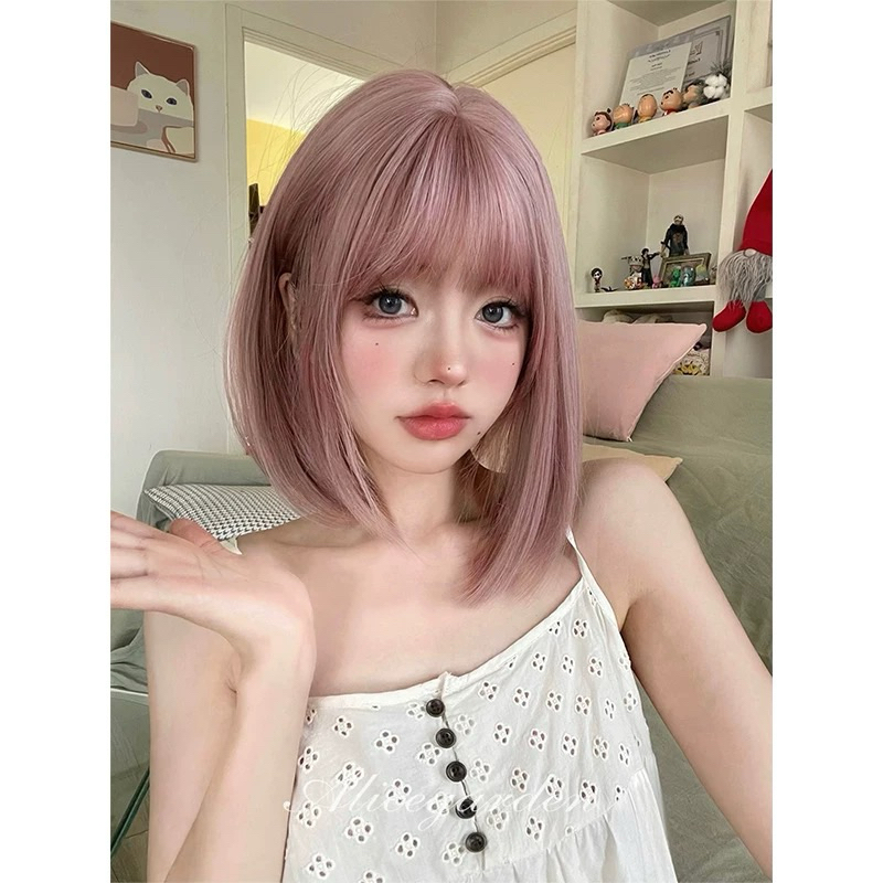 READY วิกผมสวนตํารวจ - Wan Wan Wan Wan Wan สีชมพูควันสั้น