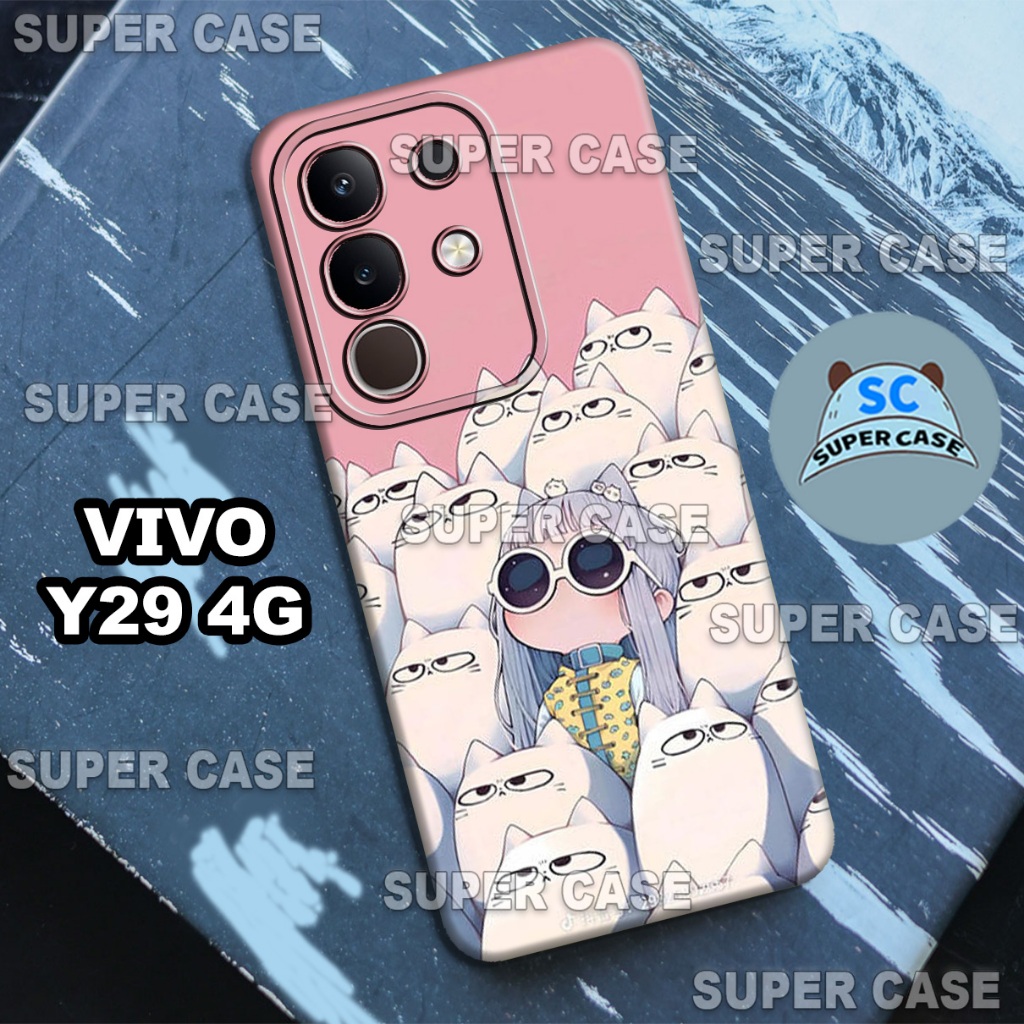 (Q11) Procamera Softcase สําหรับ VIVO Y29 4G HP ใหม่ล่าสุด | ลายแมว | VIVO Y29 4G I Casing VIVO Y29 