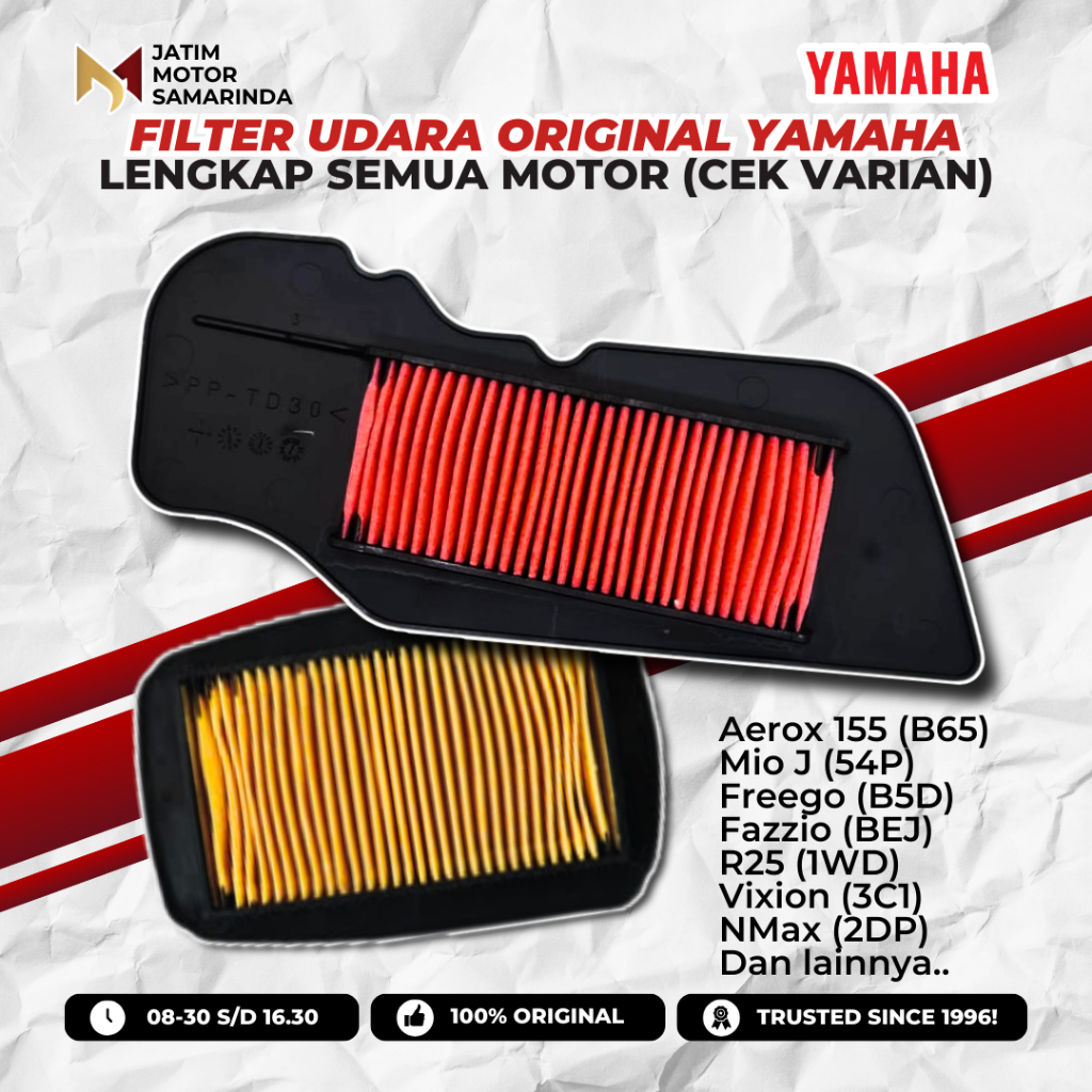 Yamaha Air Filter Pilter Air Cleaner Element Set อะไหล่แท้ Original 54P-WE445-00 Mio J Soul GT 2PH-E