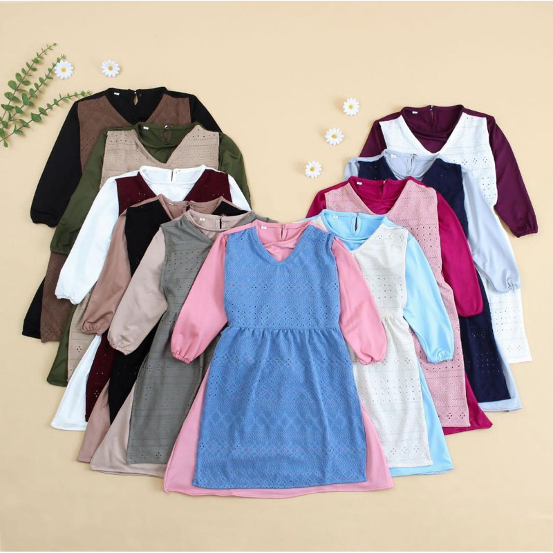 AMIS 1-5th + HIJAB NAIRA REST BRUKAT EMBROIDERED TWO TONE