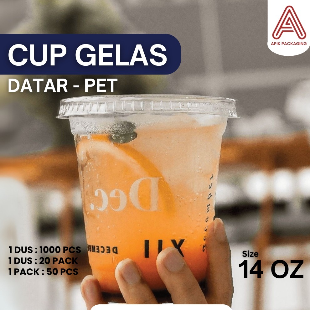 OZ GLASS CUP / OZ CUP / PET GLASS CUP 14OZ FLAT 11GRAM CONTENTS 50 ชิ้น