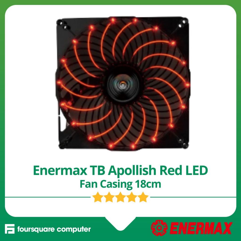 Enermax TB Apollish Fan Casing 18 ซม. LED สีแดง