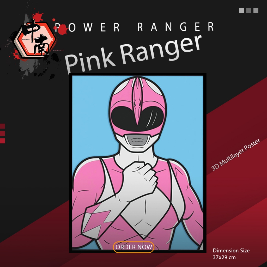 โปสเตอร์ Ranger Pink Ranger 3D Multilayer Power 3D