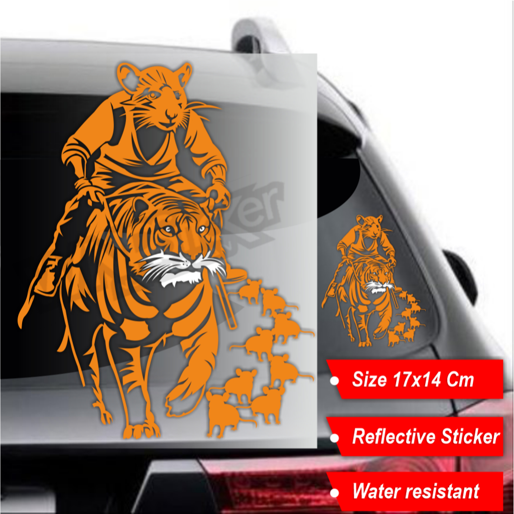 Viral Sticker King Rat Riding Tiger