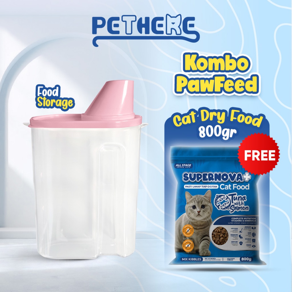 PET THERE PawFeed Combo / กล่องใส่อาหารแมว / อาหารแห้งสําหรับสัตว์เลี้ยง 800gr