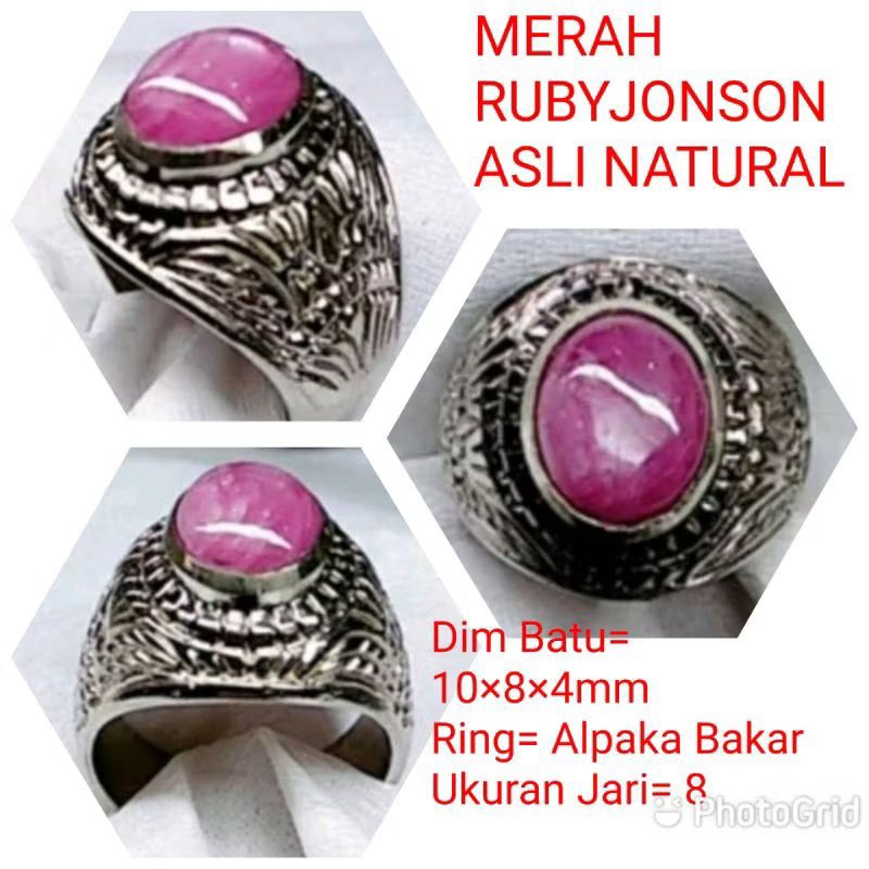 MERAH JONSON STER NATURAL RUBY RED STONE แหวน