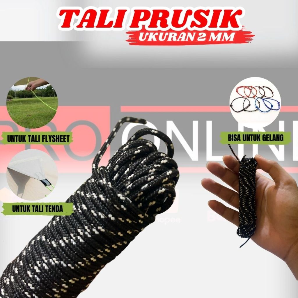 TENDA Prusik Rope Tent Rope Bracelet เชือกขนาด 2mm 4mm