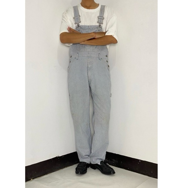 Overall tbj jeans ลายทางสีน้ําเงิน