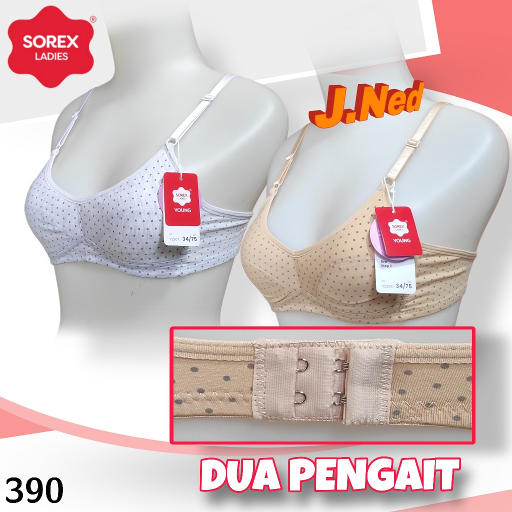 J390 Sorex Polka Dot Teen Bra Step 2 Thin Foam No Wire Hook 2 Cup B Size 32 34 36