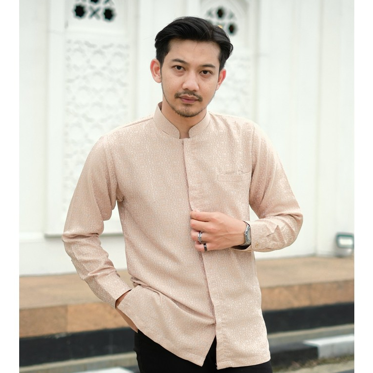ผ้าบาติก KEMEJA Hardi - AZRIEL | เสื้อ มะพร้าว มุสลิมแขนยาวผู้ชาย