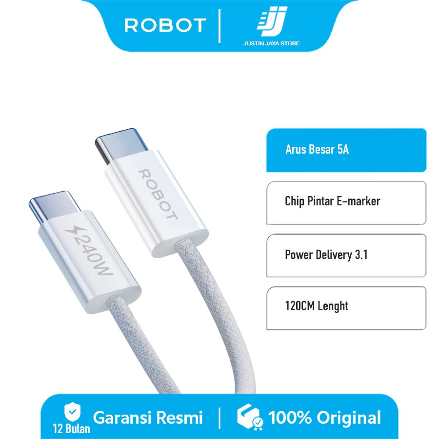 ROBOT Data Cable RCC240W Fast Charging Type C-to-C 240W ของแท้