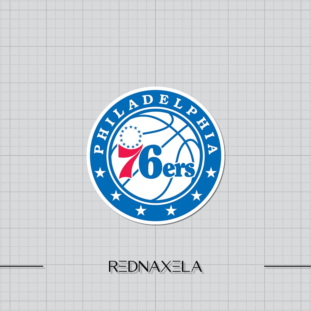 Philadelphia 76ers NBA สติกเกอร์ไวนิลสติกเกอร์กระเป๋าเดินทางกลางแจ้งสติกเกอร์แล็ปท็อปสติกเกอร์กันน้ํ