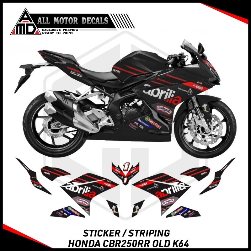 HONDA CBR 250RR OLD LIVERY APRILIA สติ๊กเกอร์ / OLD CBR250RR MOTORCYCLE STRIPING / CUSTOM DECAL สําห